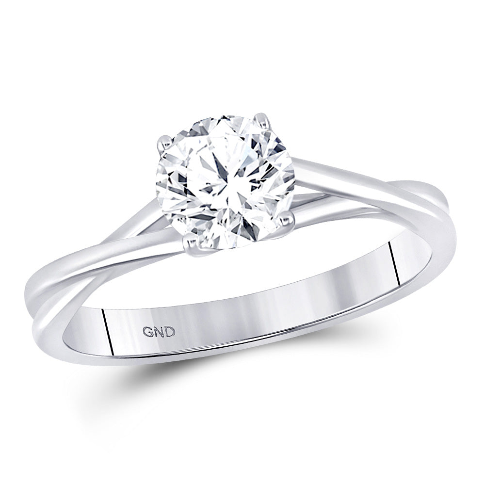 14kt White Gold Round Diamond Solitaire Bridal Wedding Engagement Ring 3/4 Cttw