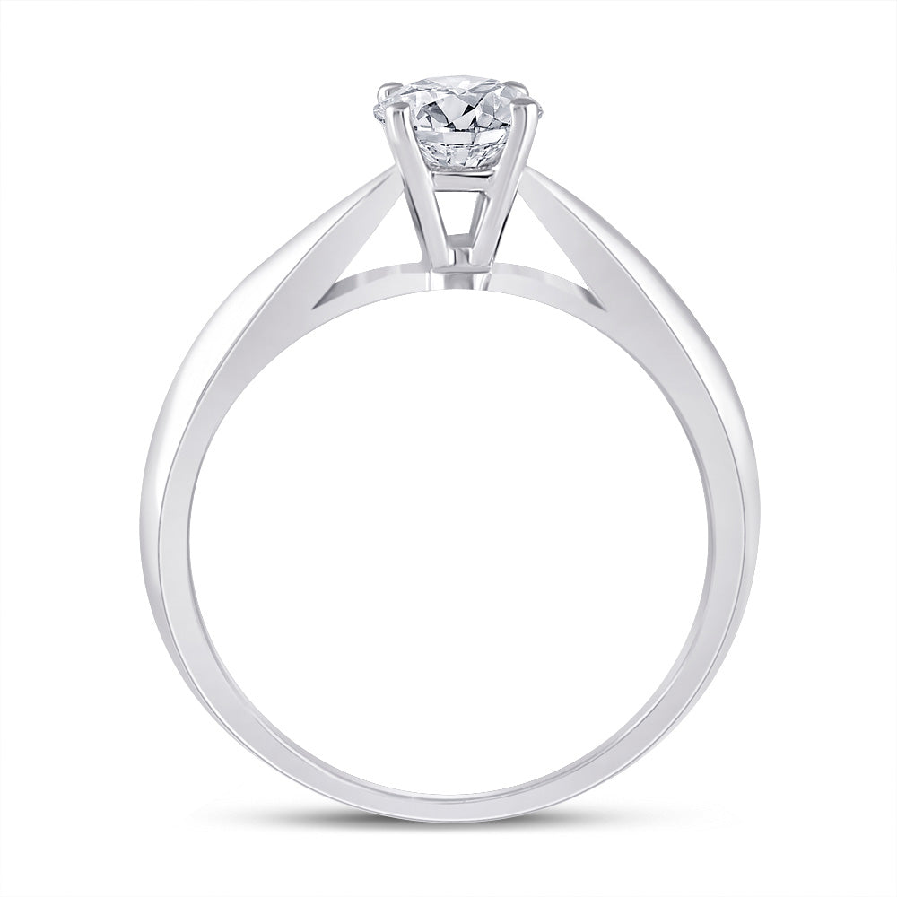 14kt White Gold Round Diamond Solitaire Bridal Wedding Engagement Ring 3/4 Cttw