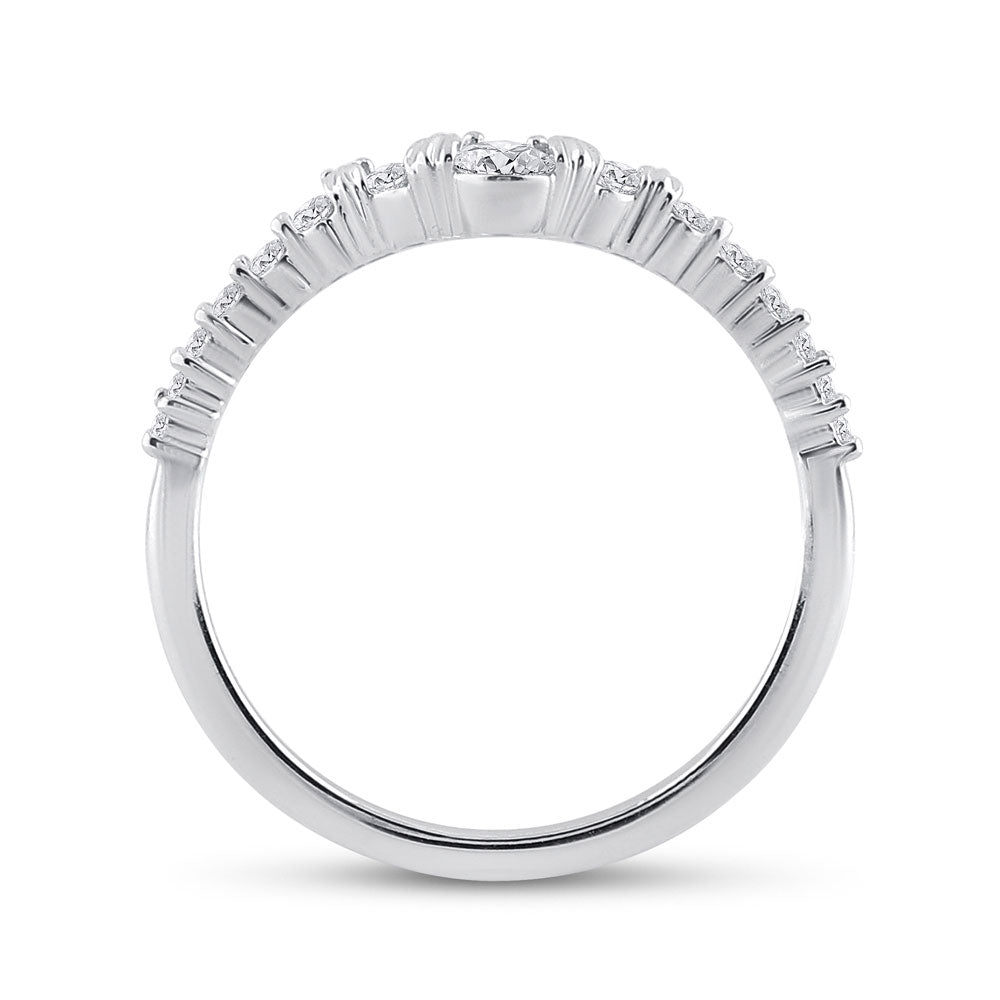 10kt White Gold Womens Round Diamond Wedding Solitaire Enhancer Band 1/3 Cttw