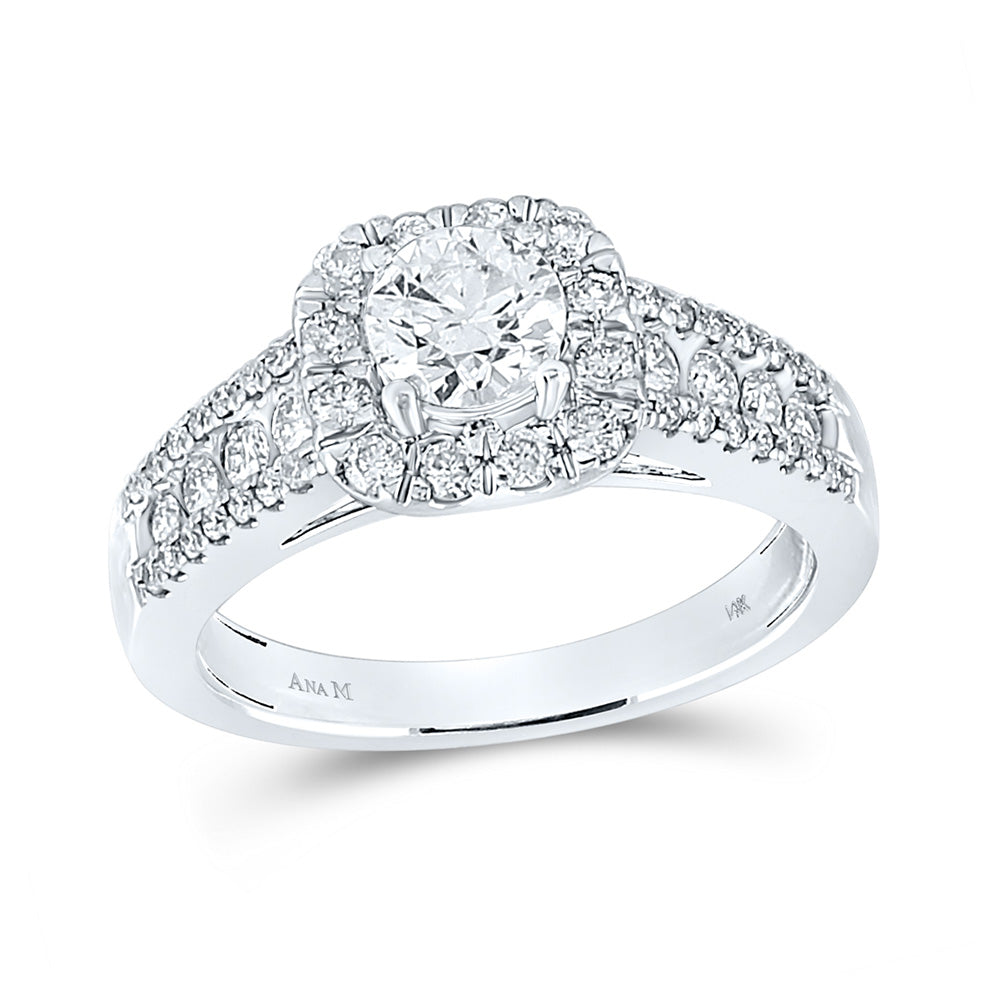 14kt White Gold Round Diamond Solitaire Bridal Wedding Engagement Ring 1-1/4 Cttw