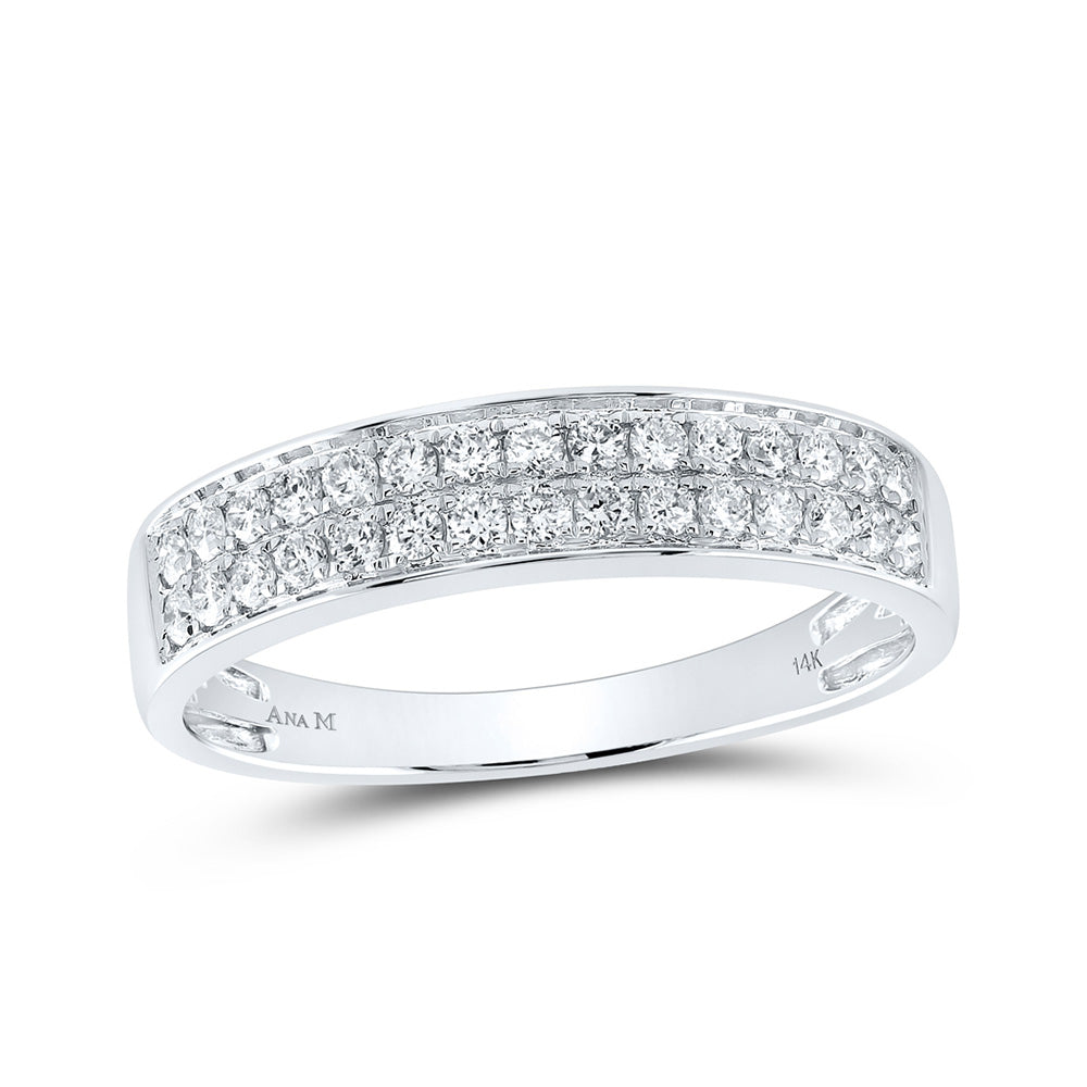 14kt White Gold His Hers Round Diamond Cluster Matching Wedding Set 1-3/4 Cttw