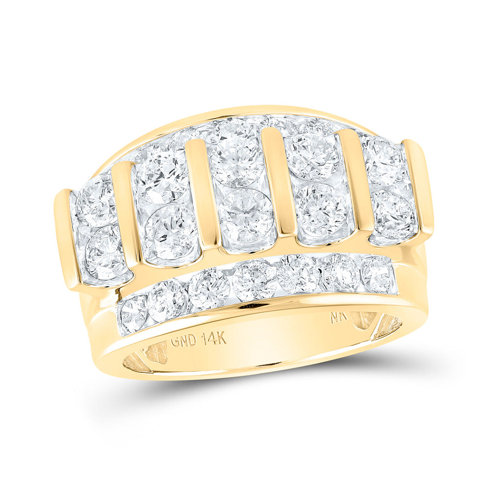 14kt Yellow Gold Mens Round Diamond Band Ring 4 Cttw