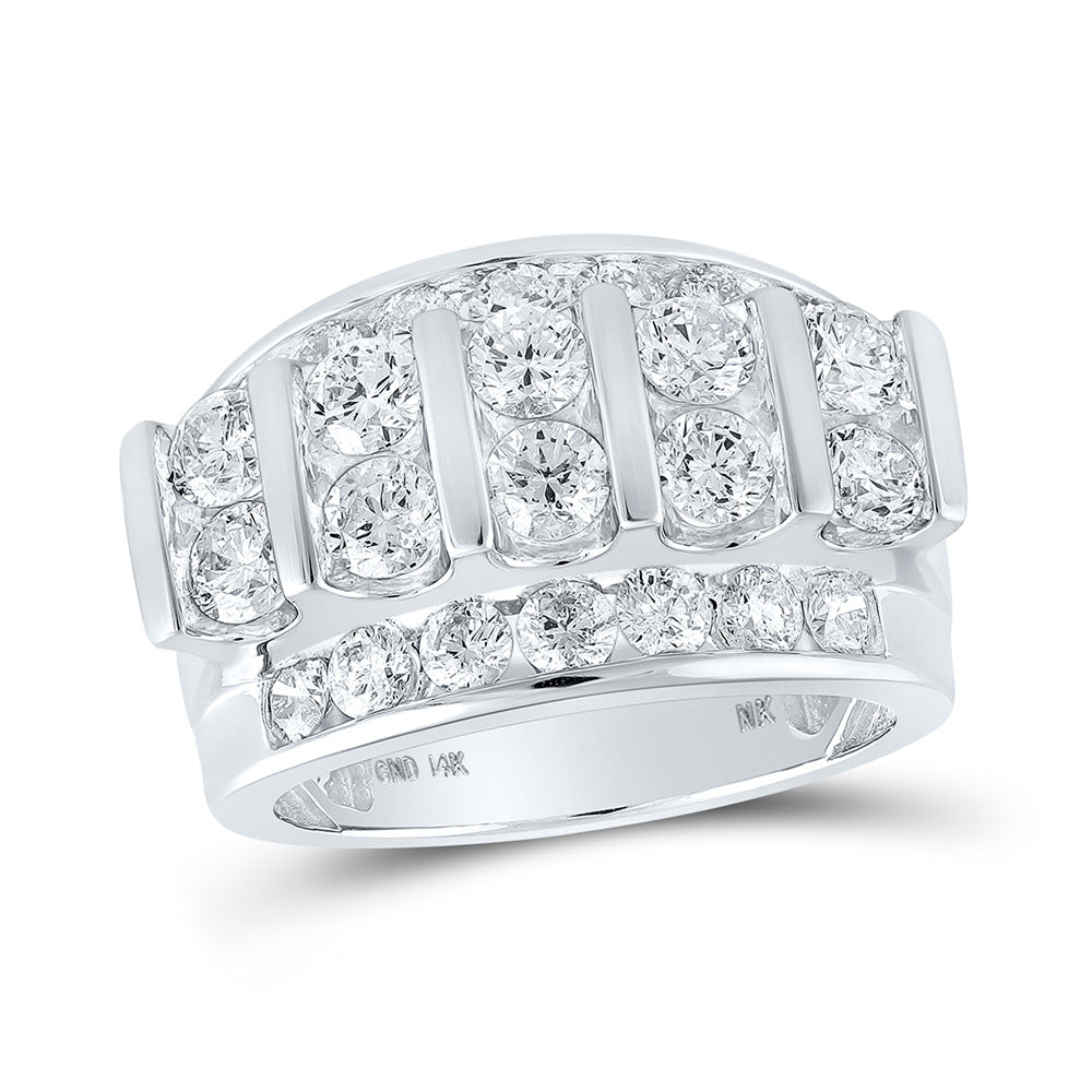 14kt White Gold Mens Round Diamond Band Ring 4 Cttw