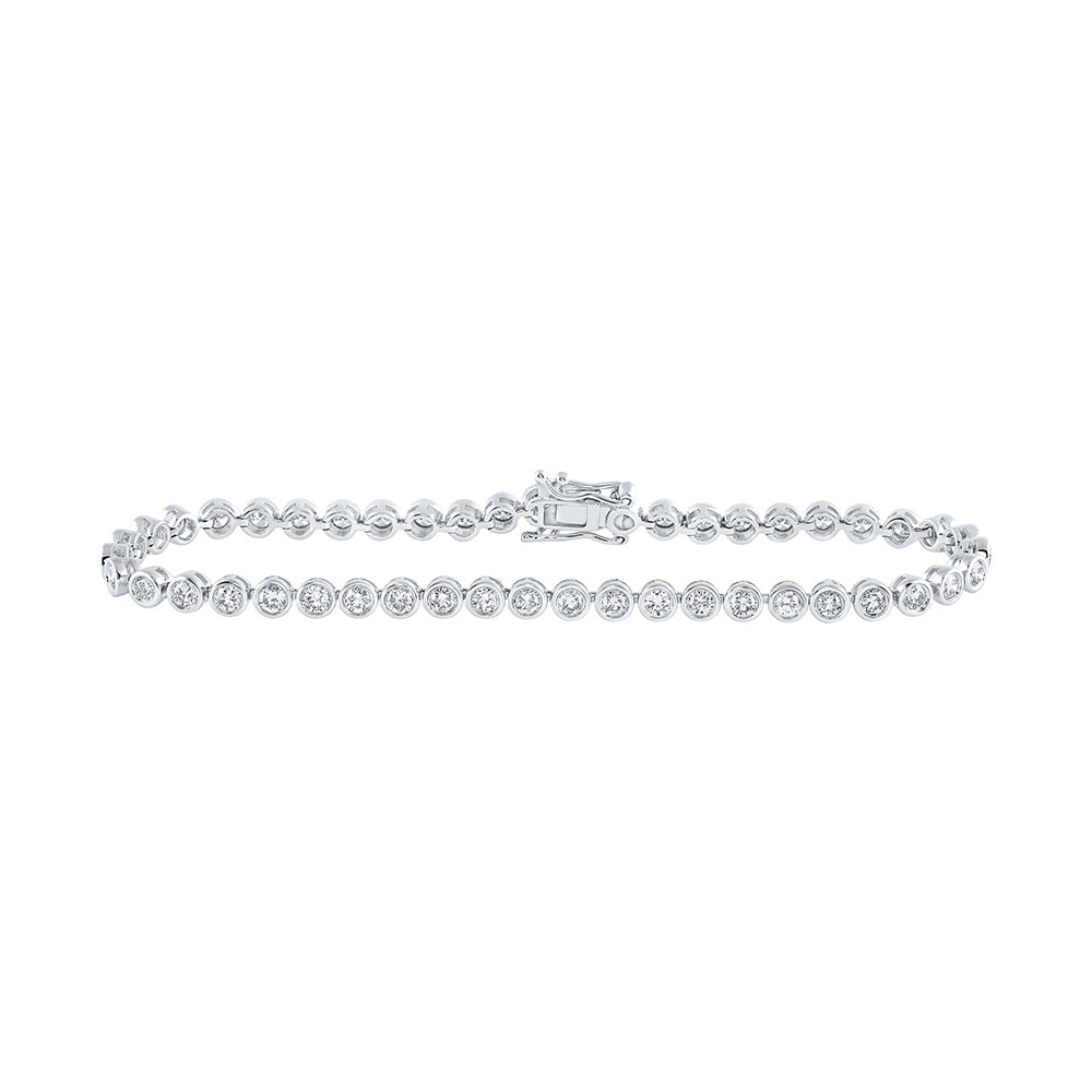 14kt Yellow Gold Womens Round Diamond Tennis Bracelet 2-1/2 Cttw