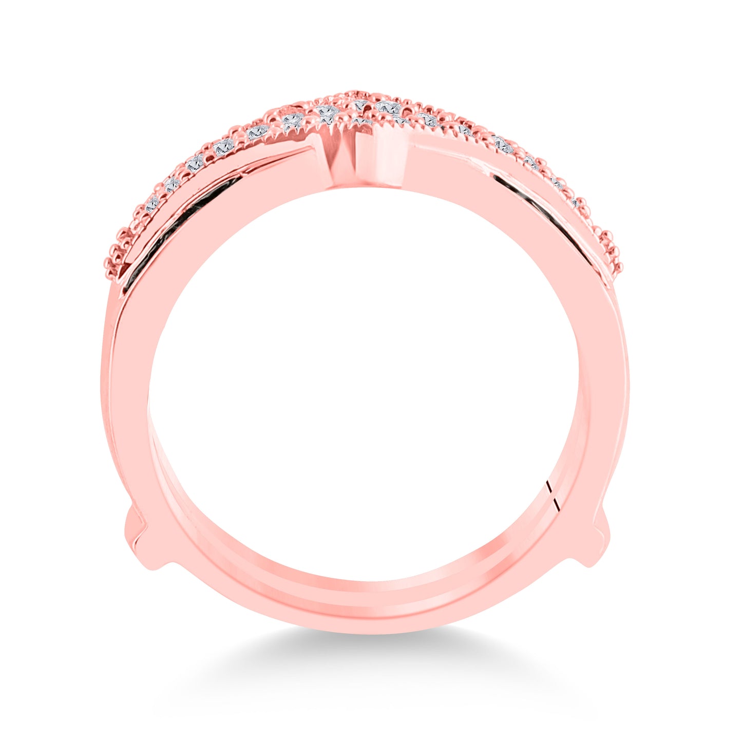 10kt Rose Gold Womens Round Black Color Enhanced Diamond Enhancer Wedding Band 1/2 Cttw