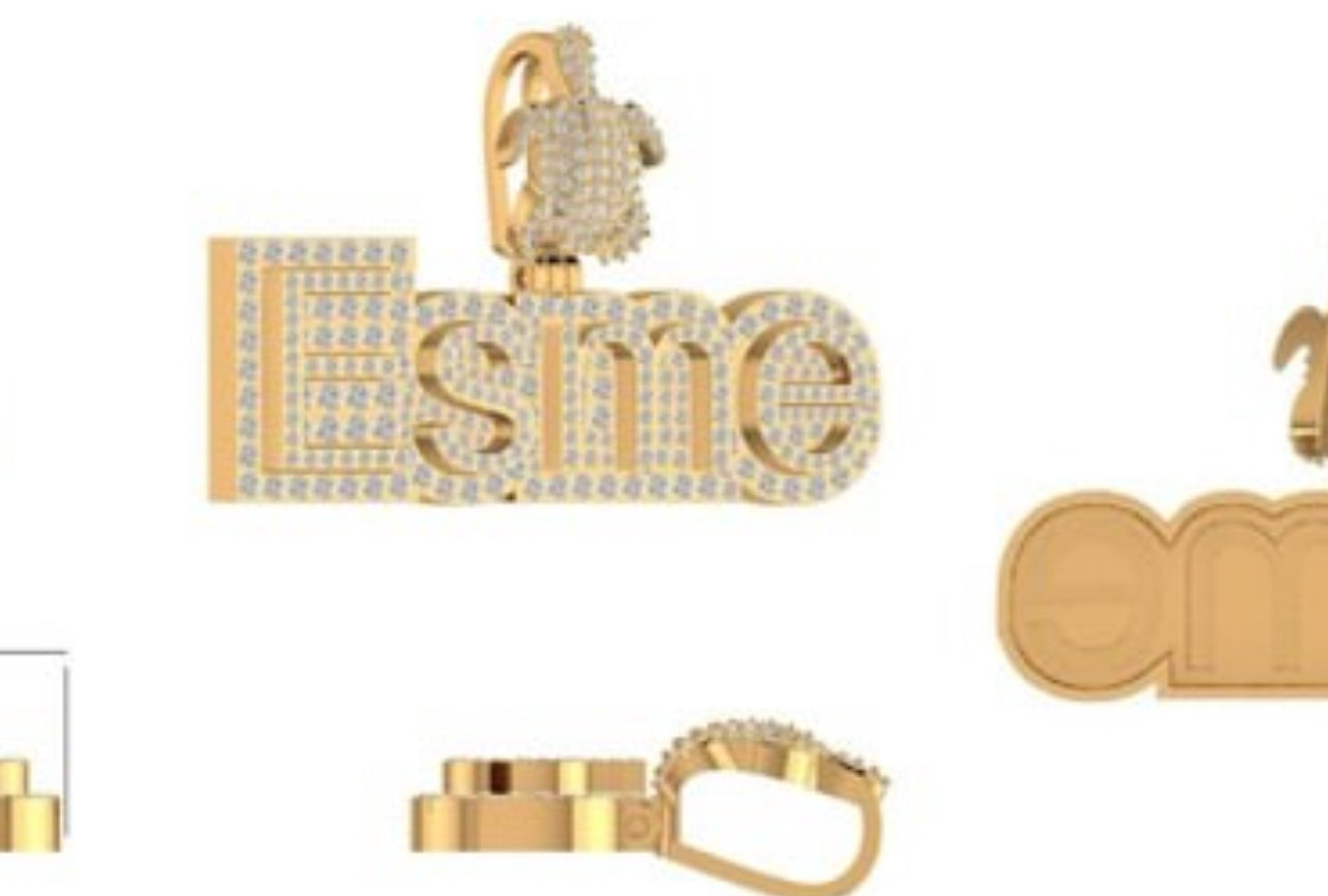 10k Gold custom Esme pendant  VS Lab Diamonds