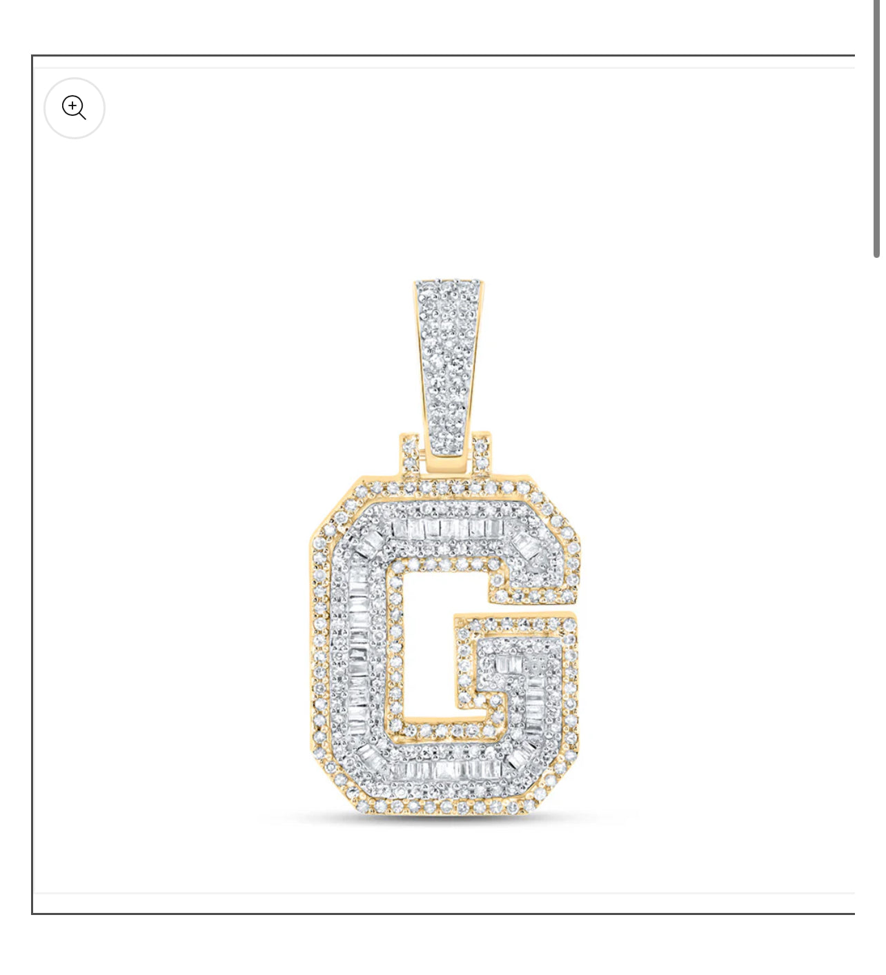 10kt Yellow Gold Mens Round Diamond G Initial Letter Charm Pendant 1-1/4 CTW & 4mm 24 inch rope chain