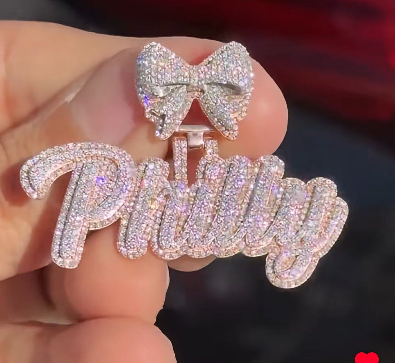 10k Gold Takia VS Diamonds heart bail w/ chain