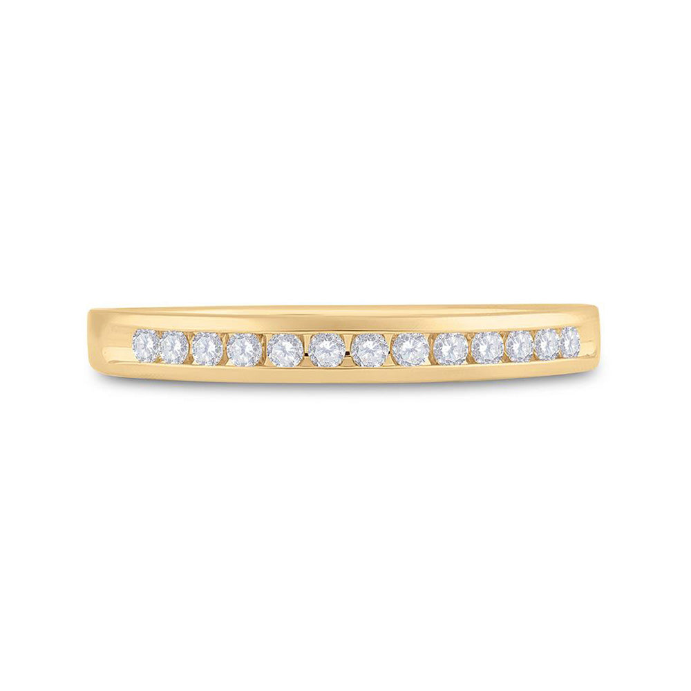 14kt Yellow Gold Womens Round Diamond Wedding Band 1/6 Cttw