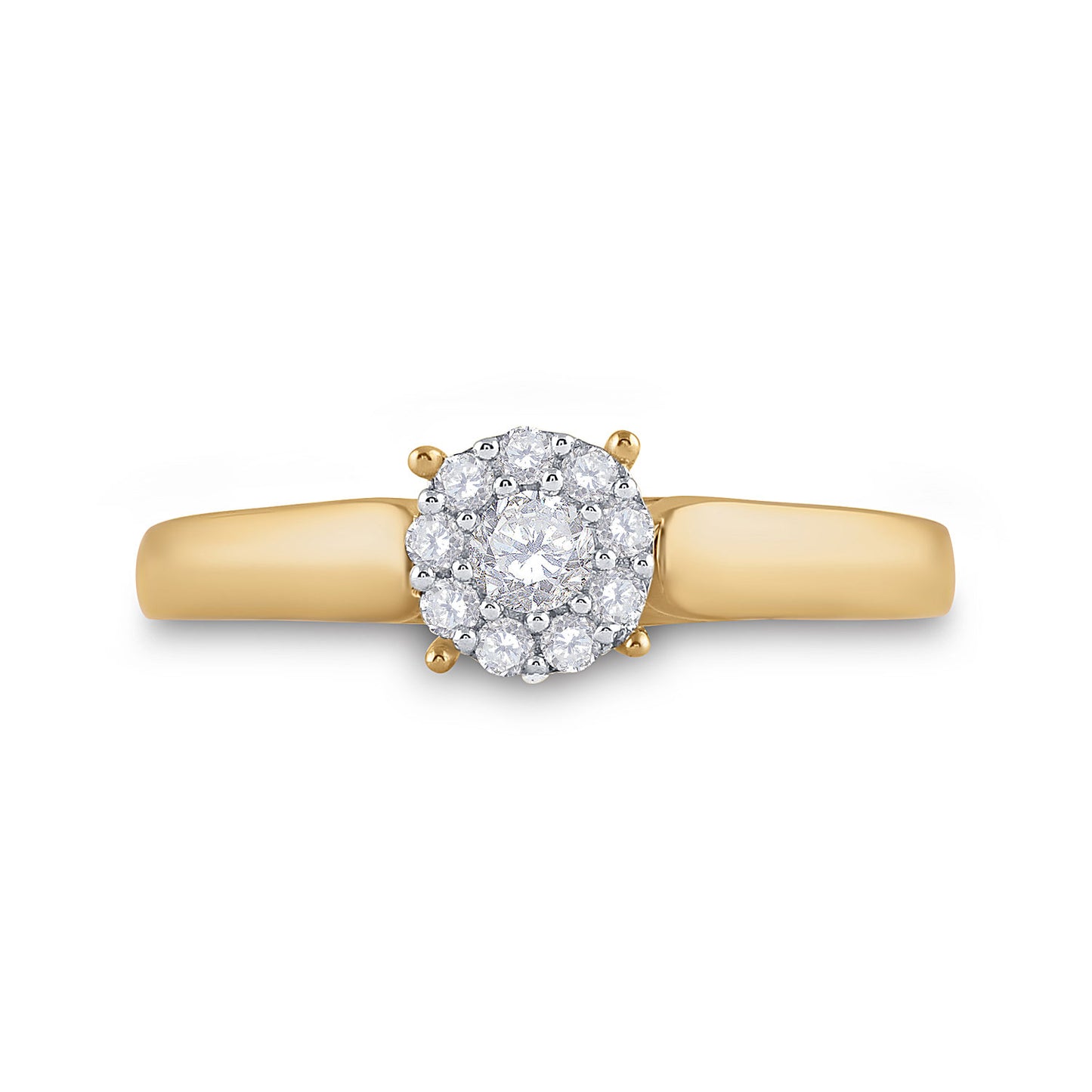 10kt Yellow Gold Round Diamond Solitaire Bridal Wedding Engagement Ring 1/5 Cttw