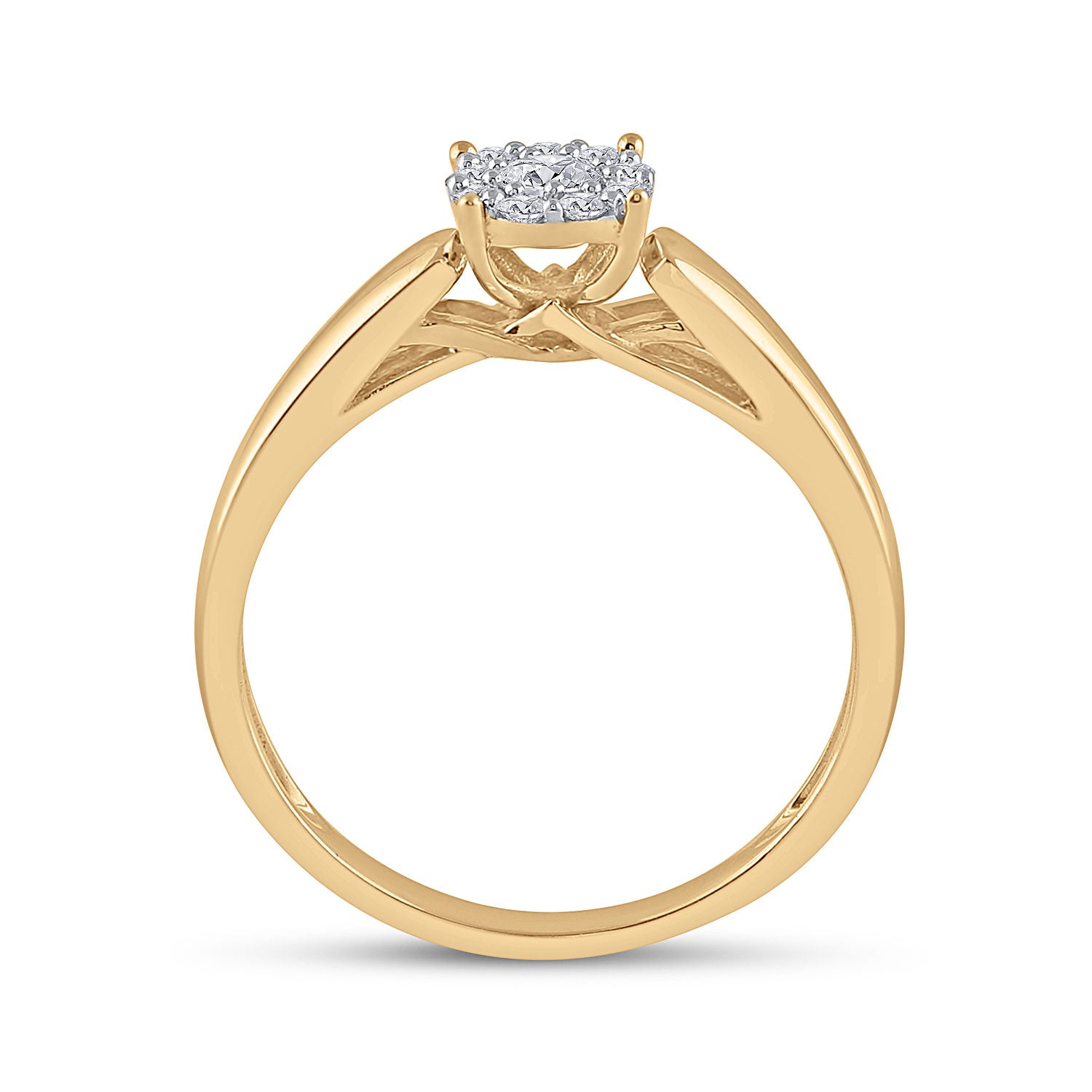 10kt Yellow Gold Round Diamond Solitaire Bridal Wedding Engagement Ring 1/5 Cttw