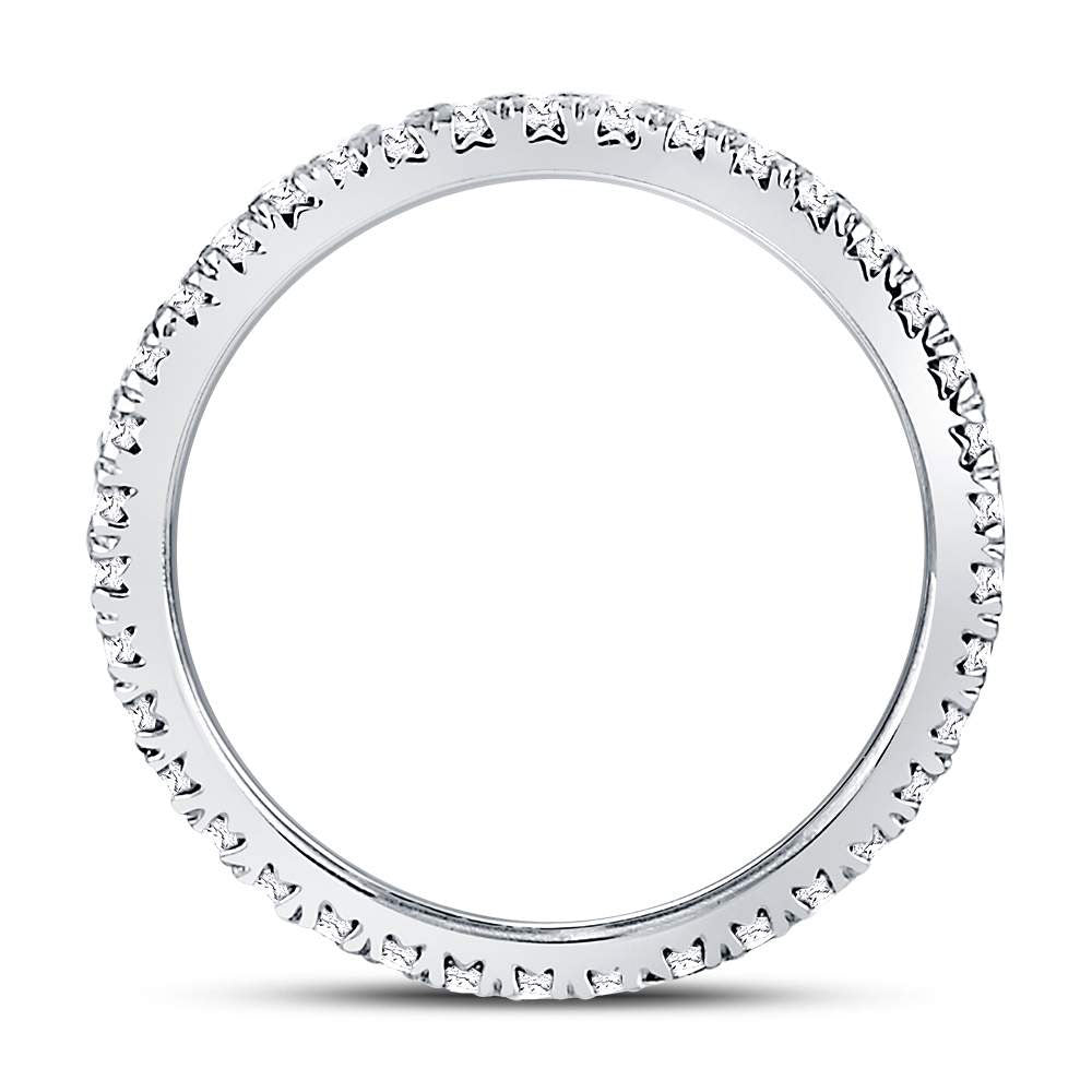 10kt White Gold Womens Round Diamond Eternity Wedding Band 1/2 Cttw