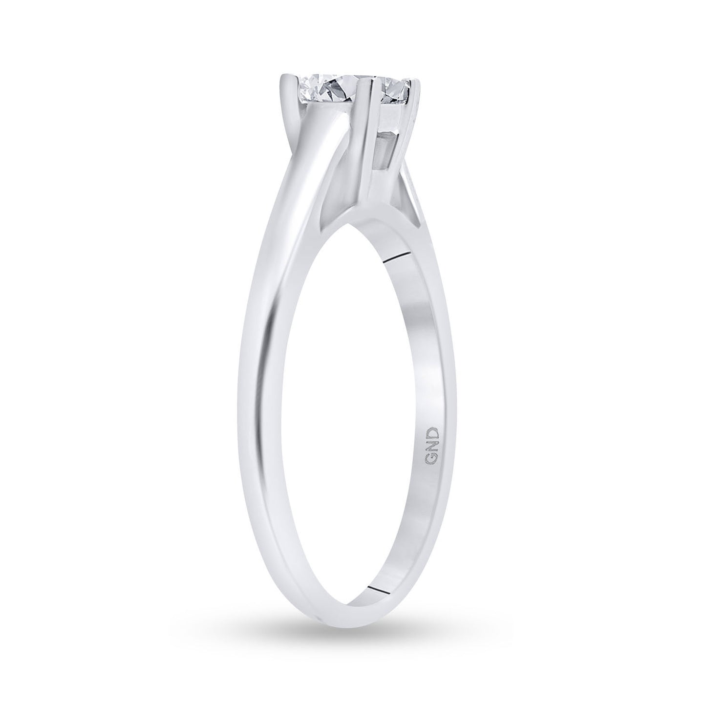 14kt White Gold Womens Round Diamond Princess Ring 1/2 Cttw