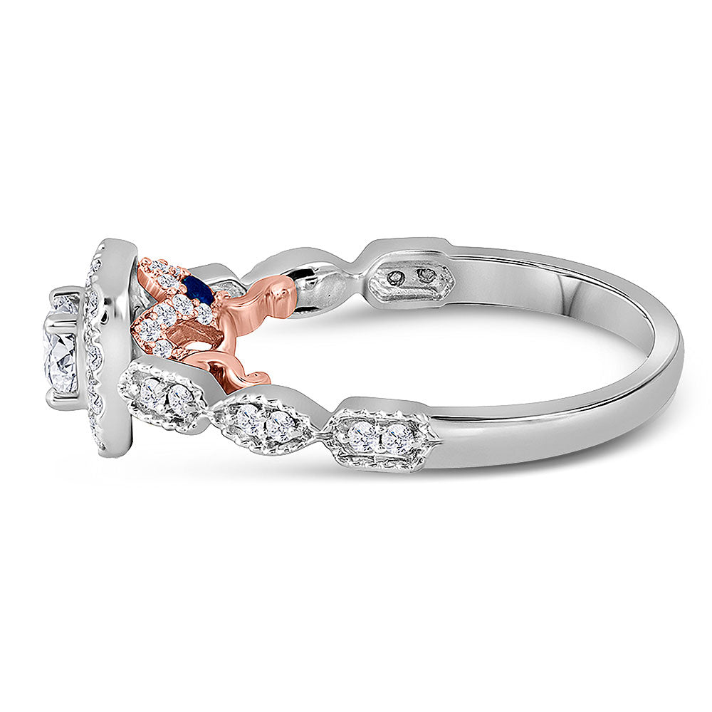 14kt Two-tone Gold Round Diamond Solitaire Bridal Wedding Engagement Ring 3/4 Cttw
