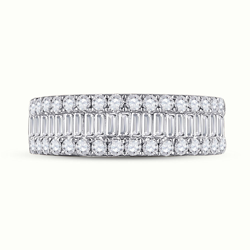 14kt Rose Gold Womens Baguette Diamond Band Ring 1-1/2 Cttw