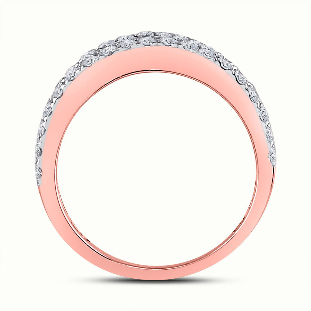 14kt Rose Gold Womens Baguette Diamond Band Ring 1-1/2 Cttw
