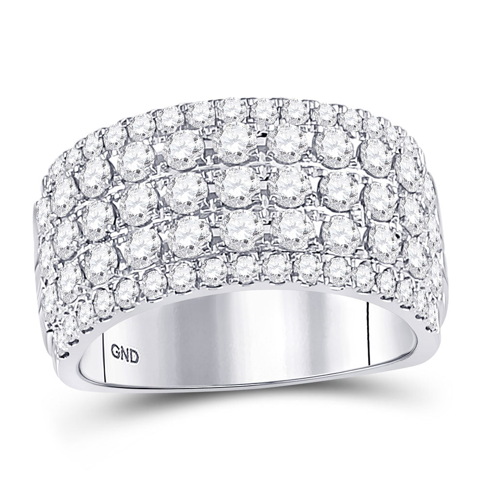 10kt White Gold Womens Round Diamond Band Ring 2 Cttw