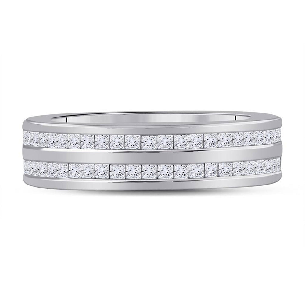 14kt White Gold Womens Round Diamond Eternity Wedding Band 1 Cttw