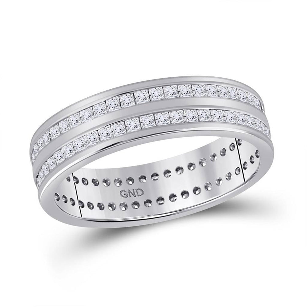 14kt White Gold Womens Round Diamond Eternity Wedding Band 1 Cttw