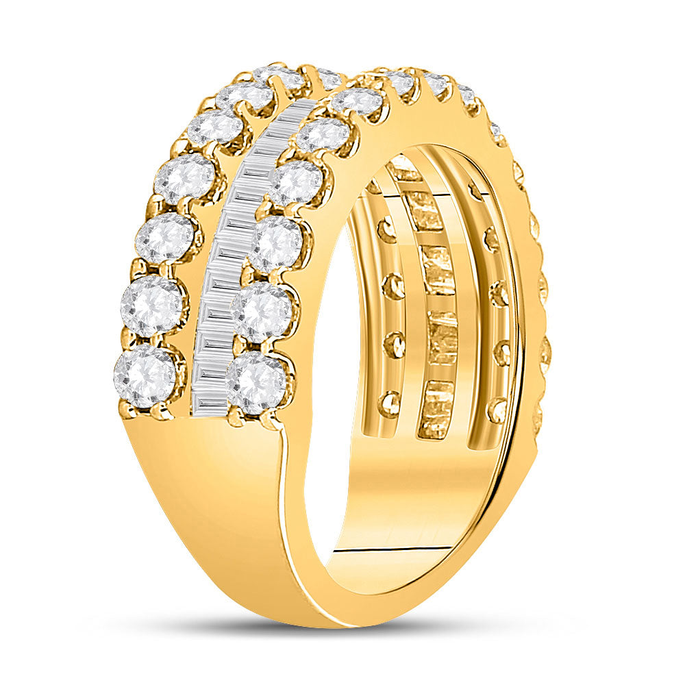 14kt Yellow Gold Womens Baguette Diamond Anniversary Ring 2-5/8 Cttw