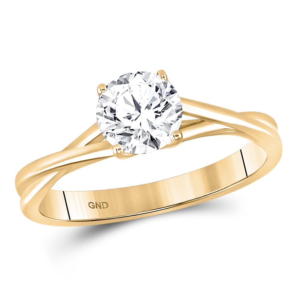 14kt Yellow Gold Round Diamond Solitaire Bridal Wedding Engagement Ring 3/4 Cttw