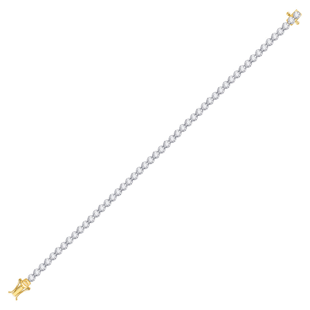 14kt Yellow Gold Womens Round Diamond Classic Tennis Bracelet 2 Cttw