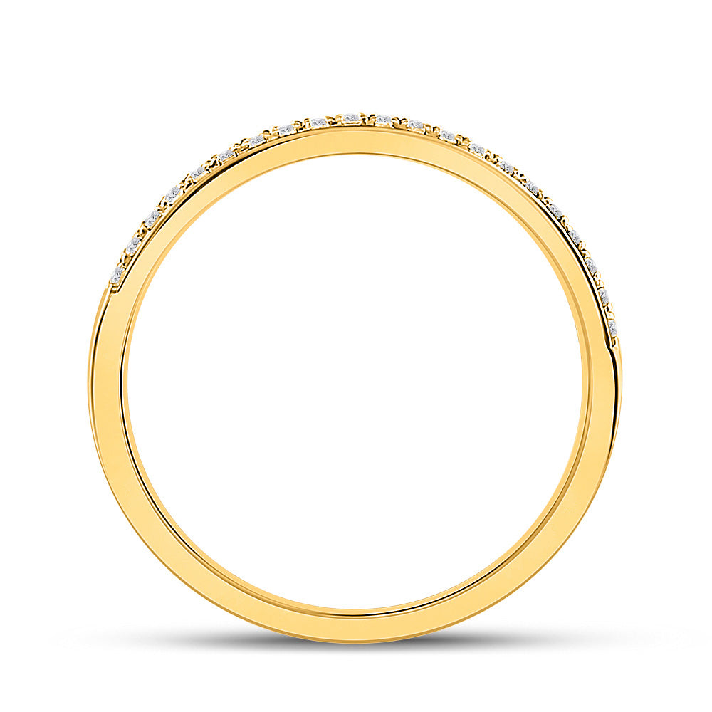 14kt Yellow Gold Womens Round Diamond Wedding Band 1/6 Cttw