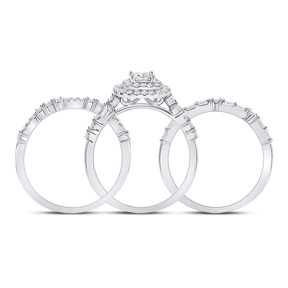 14kt White Gold Princess Diamond Solitaire Bridal Wedding Engagement Ring 1 Cttw