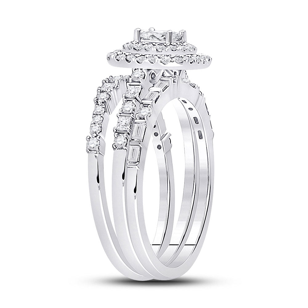 14kt White Gold Princess Diamond Solitaire Bridal Wedding Engagement Ring 1 Cttw