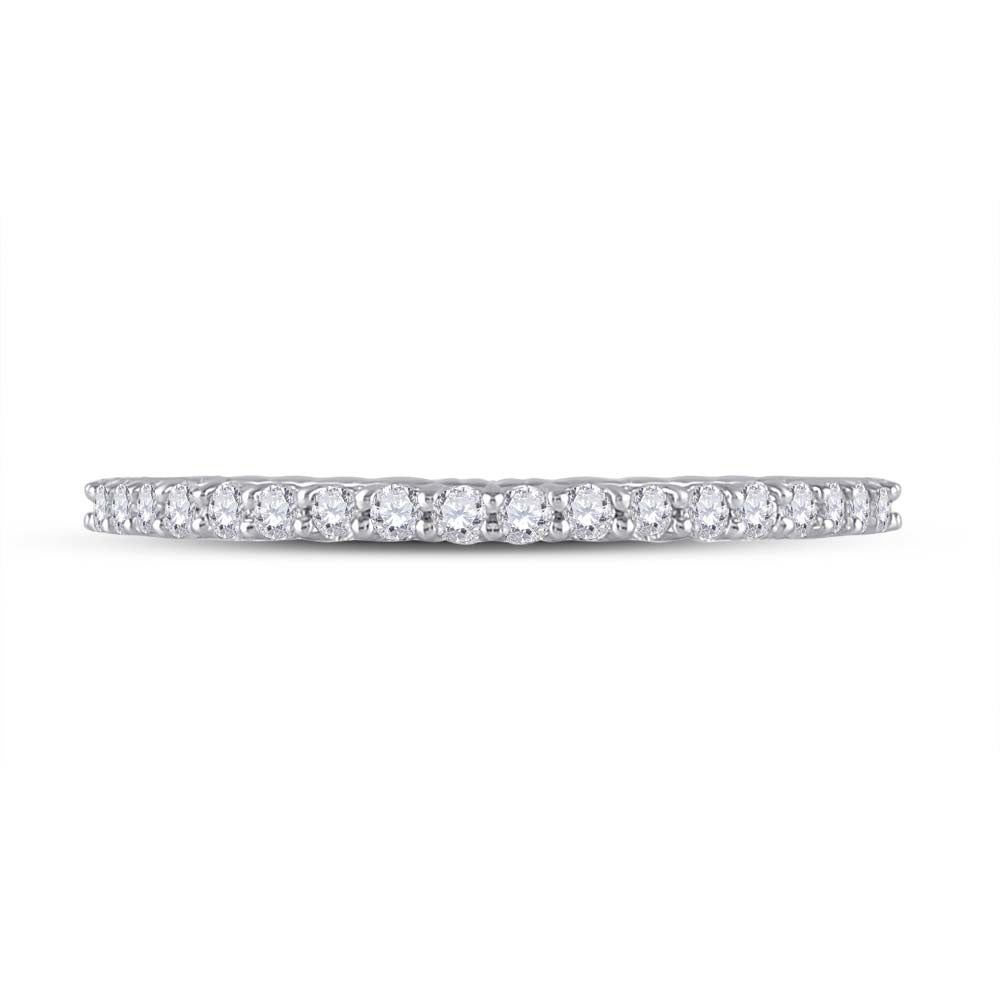 14kt White Gold Womens Round Diamond Eternity Wedding Band 1/2 Cttw