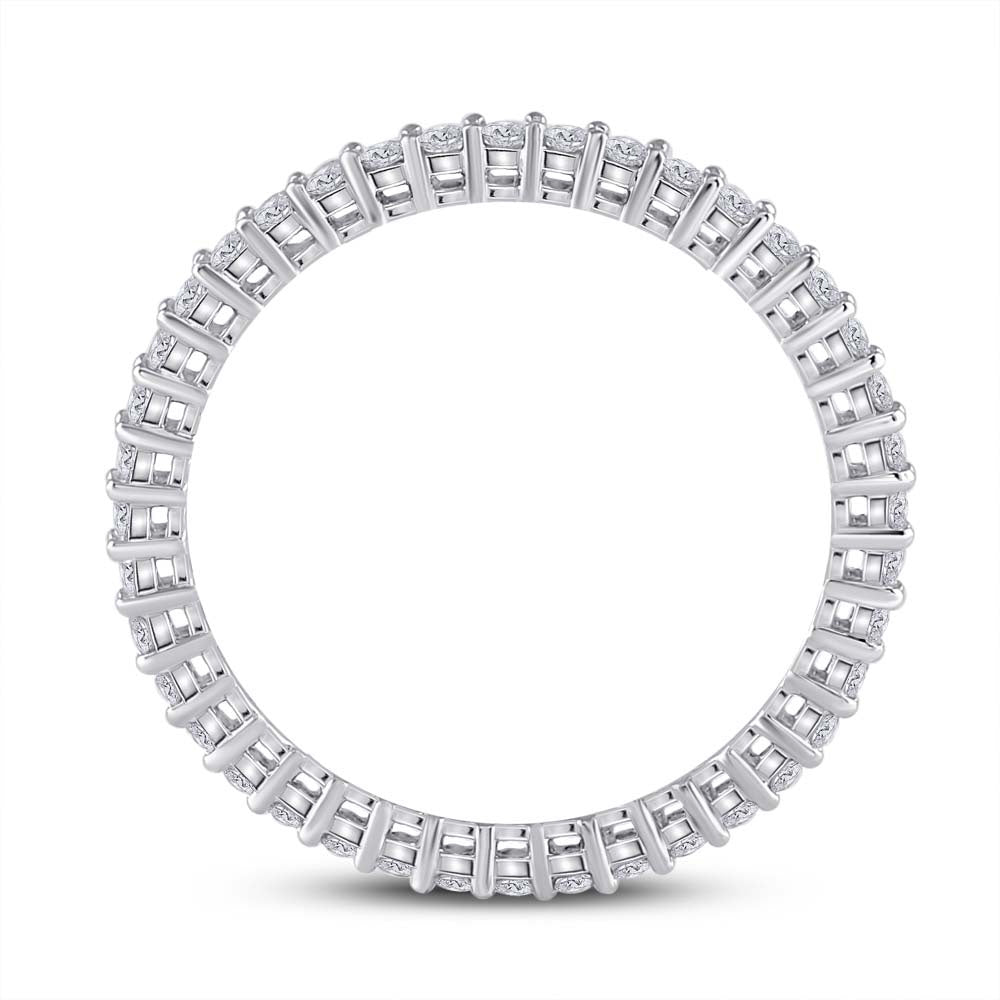 14kt White Gold Womens Round Diamond Eternity Wedding Band 1/2 Cttw