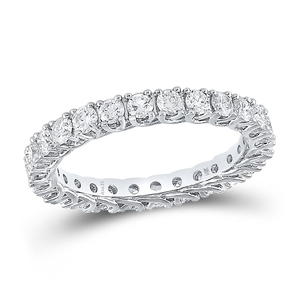 14kt White Gold Womens Round Diamond Eternity Wedding Band 1-1/2 Cttw