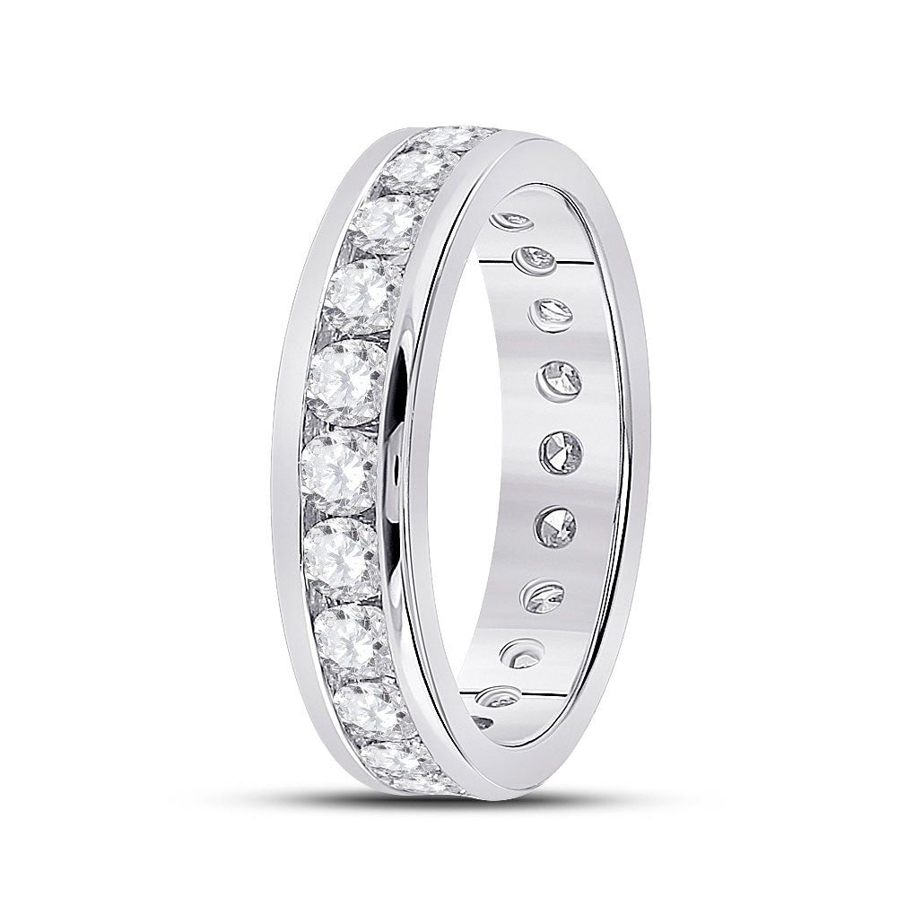 14kt White Gold Womens Round Diamond Eternity Wedding Band 2 Cttw