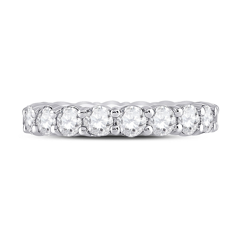 14kt White Gold Womens Round Diamond Eternity Wedding Band 3 Cttw