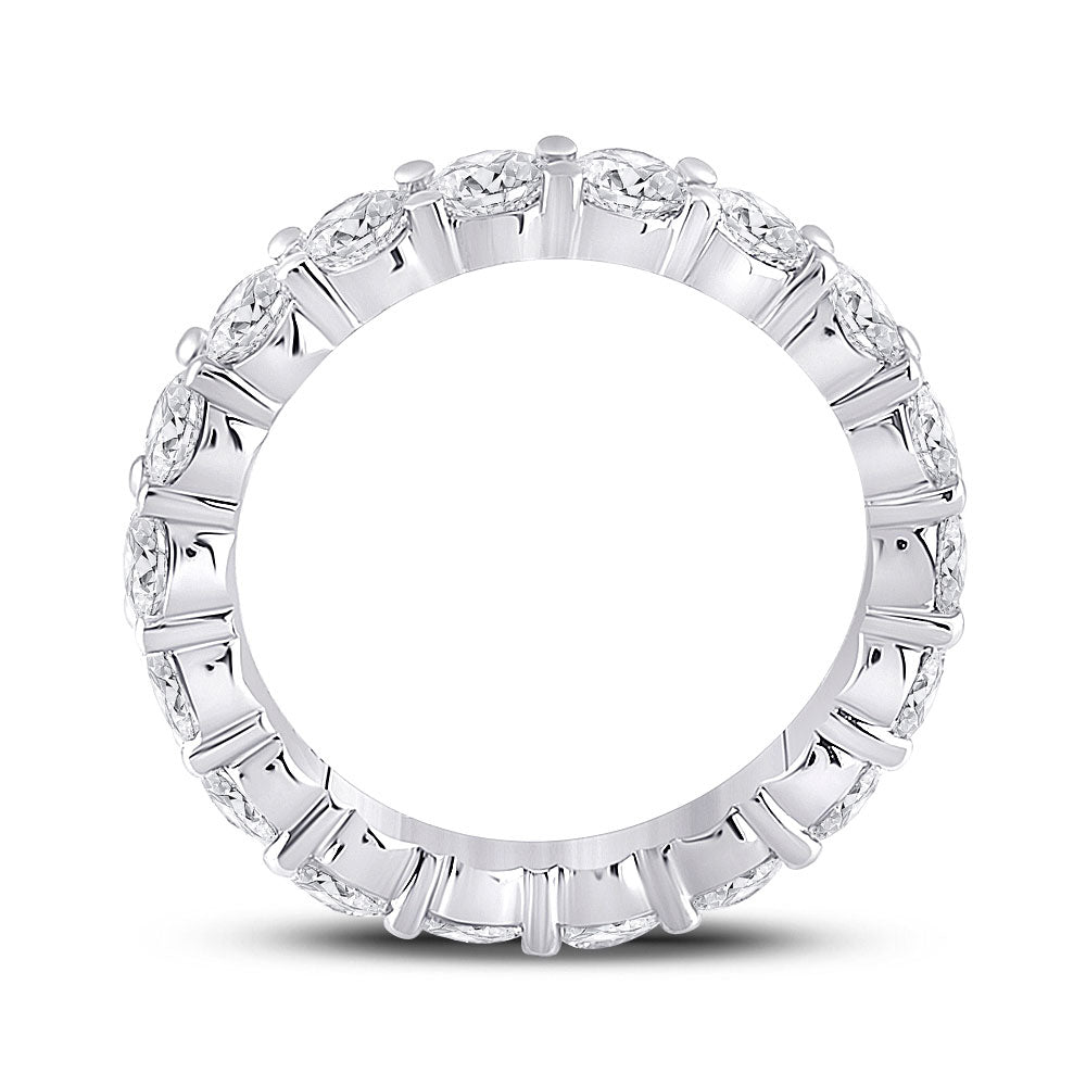 14kt White Gold Womens Round Diamond Eternity Wedding Band 3 Cttw