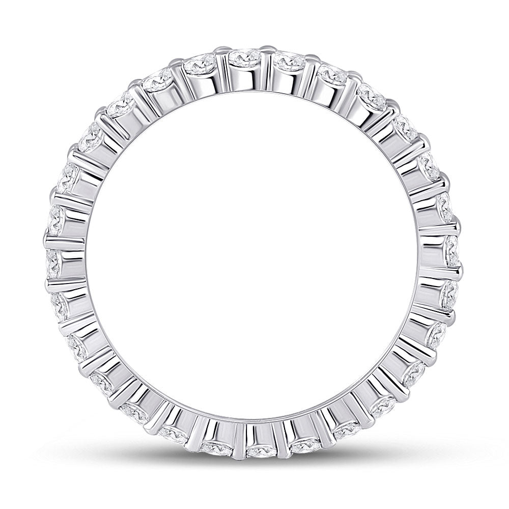 14kt White Gold Womens Round Diamond Eternity Wedding Band 1 Cttw