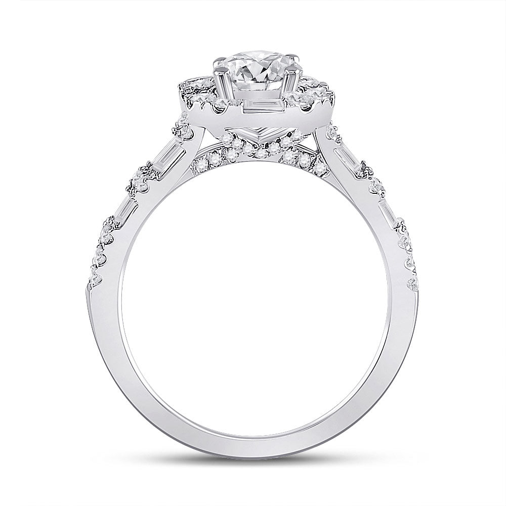 14kt White Gold Round Diamond Solitaire Bridal Wedding Engagement Ring 1-3/4 Cttw