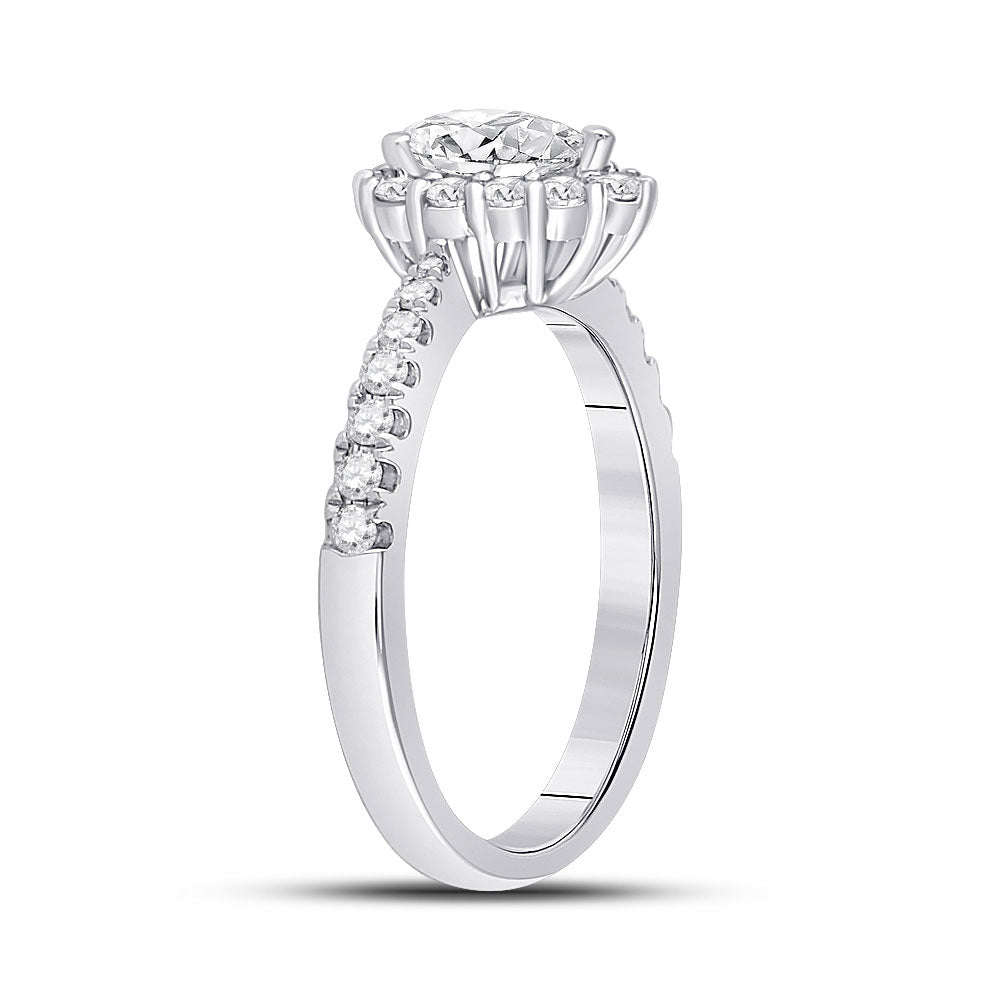 14kt White Gold Pear Diamond Solitaire Bridal Wedding Engagement Ring 1 Cttw