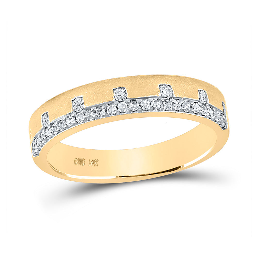 14kt Yellow Gold Womens Round Diamond Band Ring 1/4 Cttw