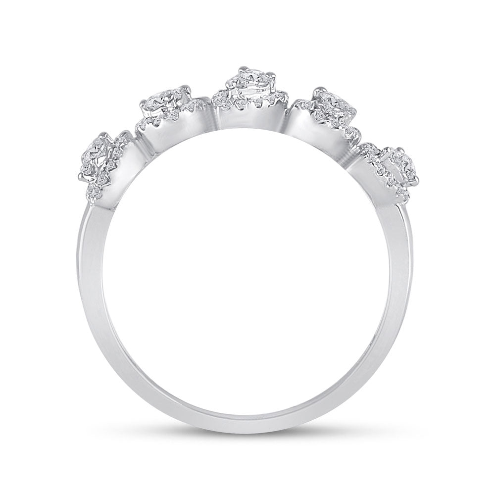 14kt White Gold Womens Round Diamond Ring 1/3 Cttw