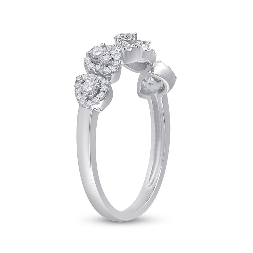 14kt White Gold Womens Round Diamond Ring 1/3 Cttw