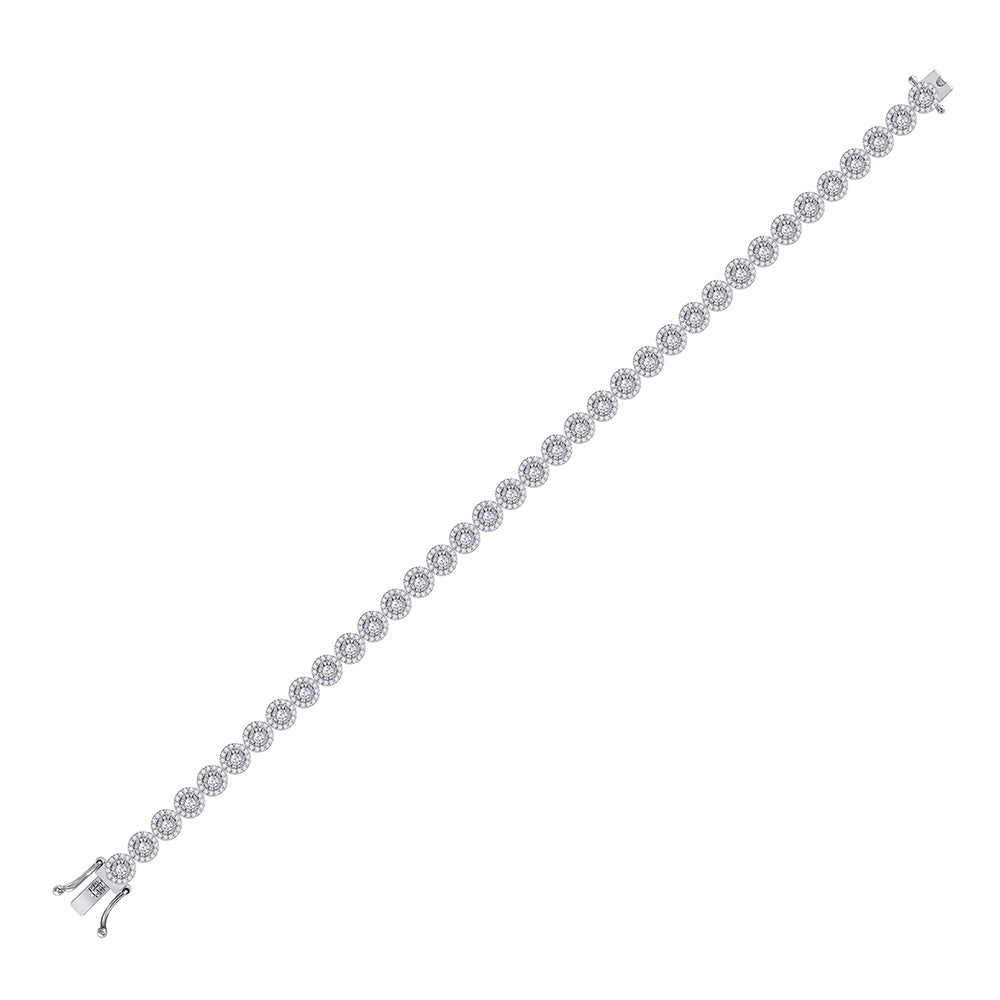 14kt White Gold Womens Round Diamond Tennis Bracelet 2 Cttw