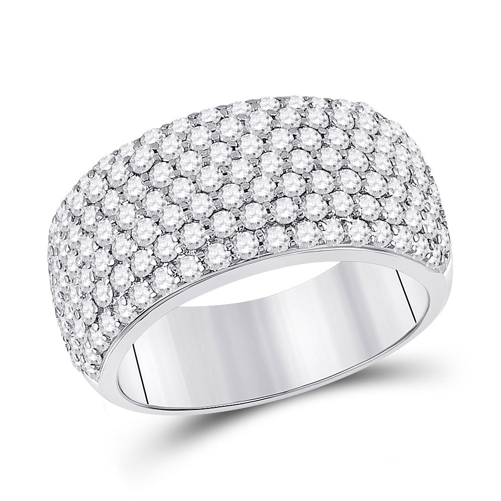 14kt White Gold Womens Round Diamond Pave Anniversary Ring 1-7/8 Cttw