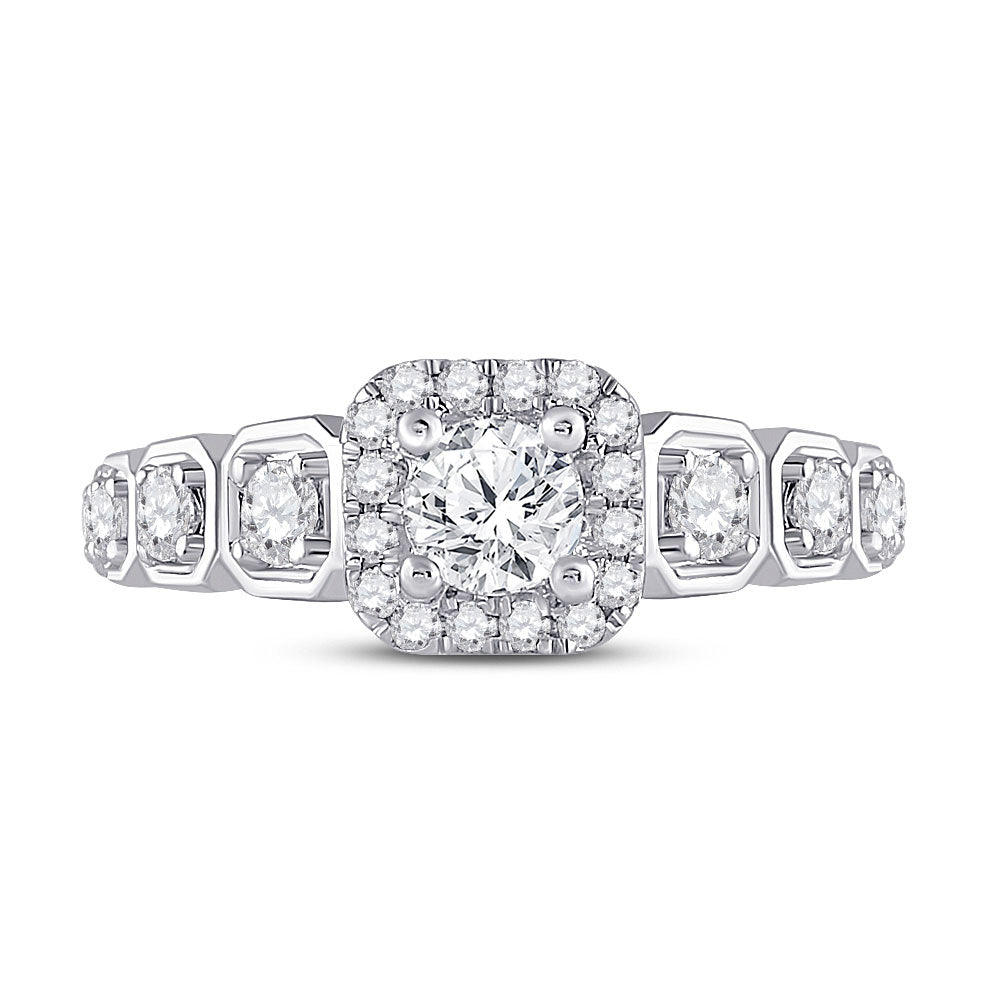 14kt White Gold Round Diamond Solitaire Bridal Wedding Engagement Ring 1-1/4 Cttw