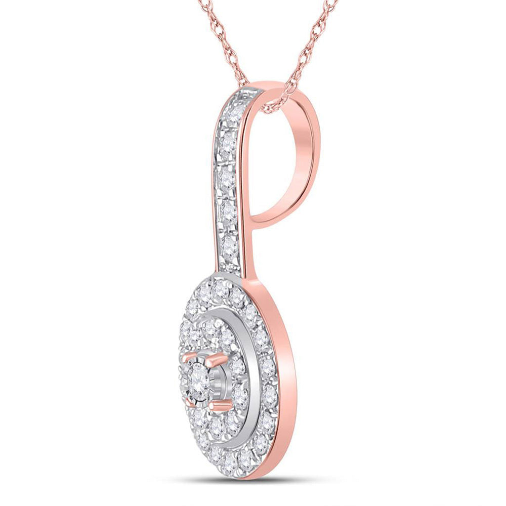 10kt Rose Gold Womens Round Diamond Fashion Pendant 1/3 Cttw