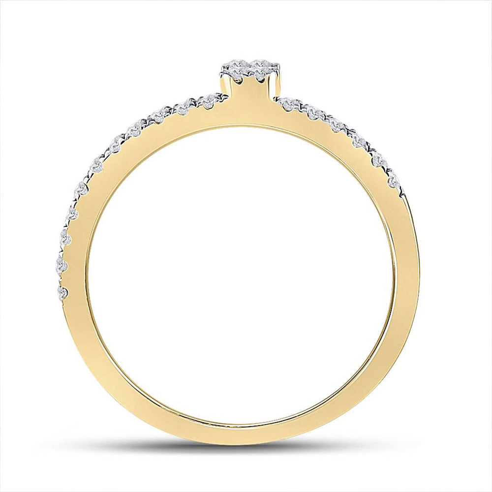 14kt Yellow Gold Womens Baguette Diamond Band Ring 1/4 Cttw