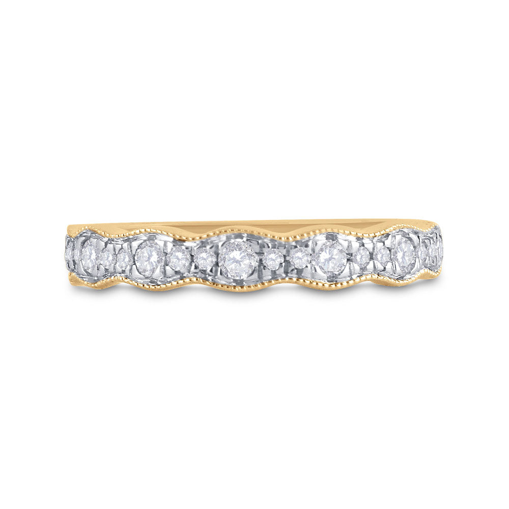 14kt Yellow Gold Womens Round Diamond Band Ring 1/3 Cttw