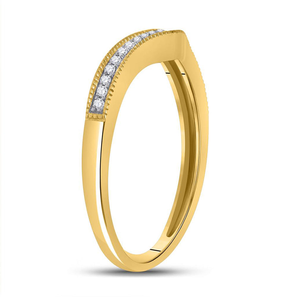 14kt Yellow Gold Womens Round Diamond Enhancer Wedding Band 1/12 Cttw