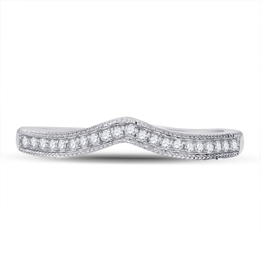 14kt White Gold Womens Round Diamond Enhancer Wedding Band 1/12 Cttw