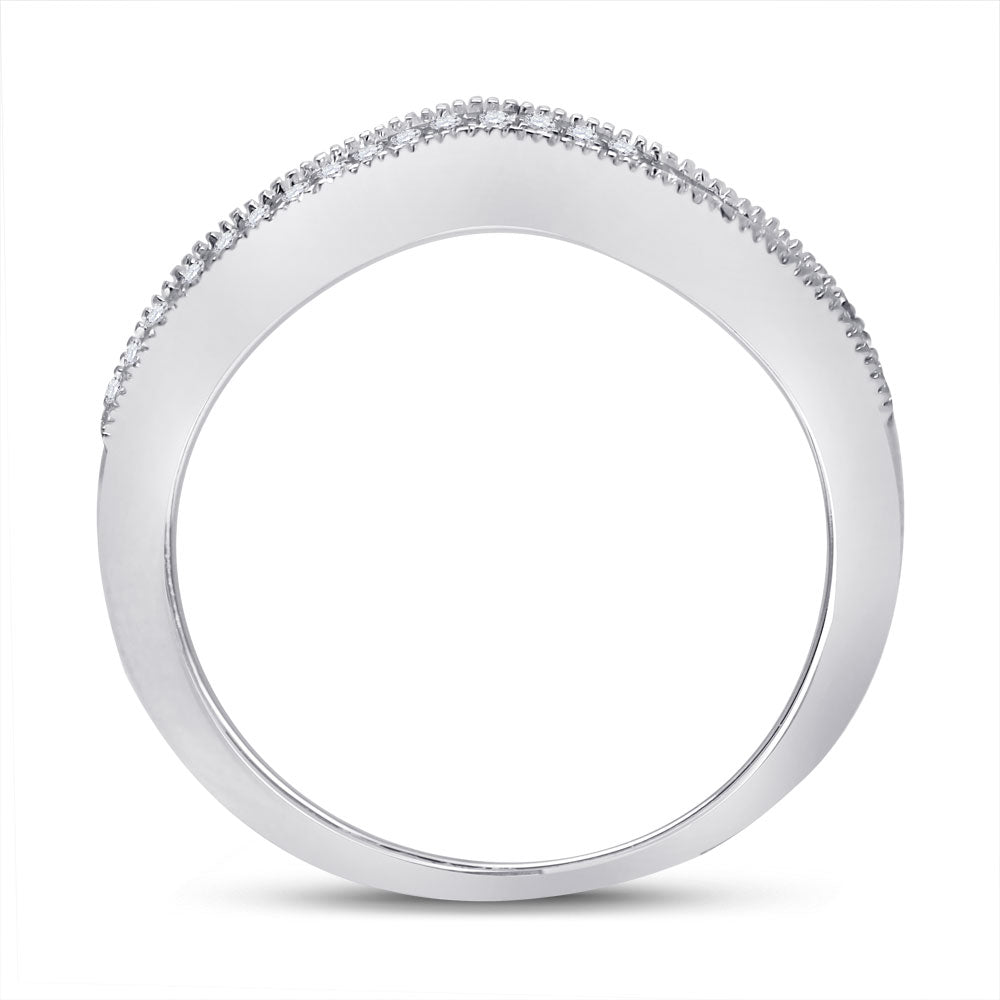 14kt White Gold Womens Round Diamond Enhancer Wedding Band 1/12 Cttw